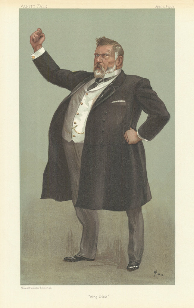 VANITY FAIR SPY CARTOON Richard John Seddon 'King Dick' New Zealand Premier 1902
